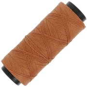Fil plat en polyester ciré - Slam Cord pour micro macramé 1 mm - Mocca x100m