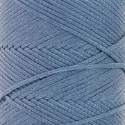 Fil plat en polyester ciré - Slam Cord pour micro macramé 1 mm - Bleu jean x100m