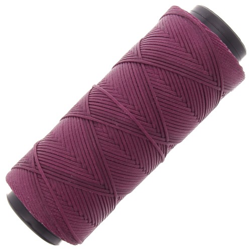 Fil plat en polyester ciré - Slam Cord pour micro macramé 1 mm - Magenta x100m