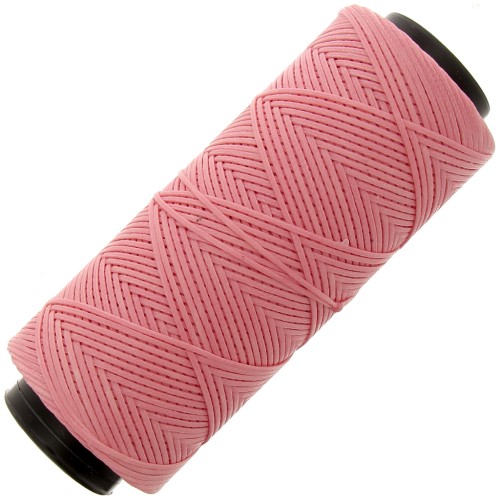 Fil plat en polyester ciré - Slam Cord pour micro macramé 1 mm - Rose x100m
