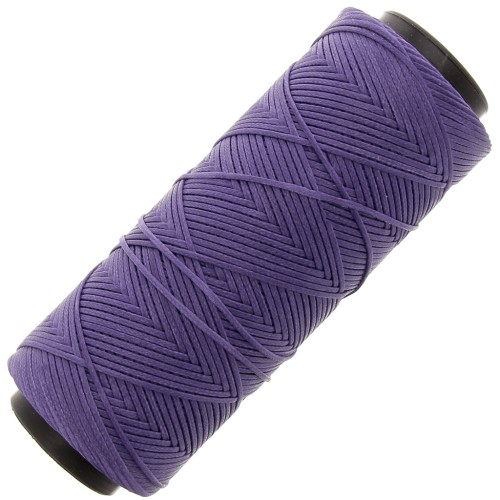 Fil plat en polyester ciré - Slam Cord pour micro macramé 1 mm - Amethyst x100m
