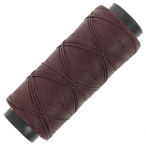 Fil plat en polyester ciré - Slam Cord pour micro macramé 1 mm Aubergine x100m