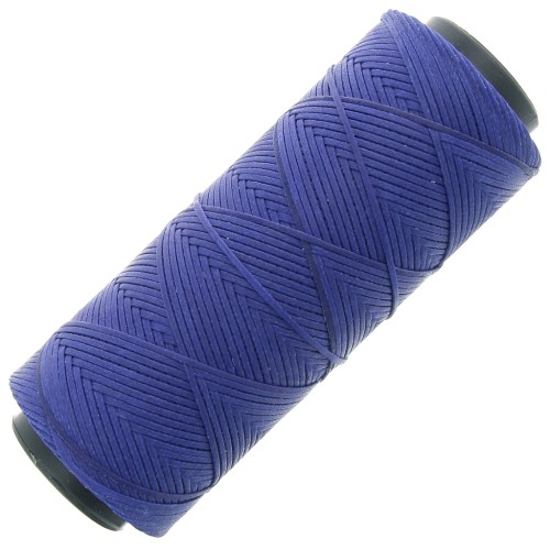 Fil plat en polyester ciré - Slam Cord pour micro macramé 1 mm Bleu royal x100m