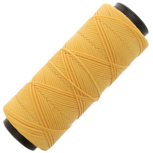 Fil plat en polyester ciré - Slam Cord pour micro macramé 1 mm - Jaune x100m