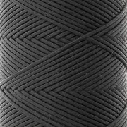 Fil plat en polyester ciré - Slam Cord pour micro macramé 1 mm - Noir x100m