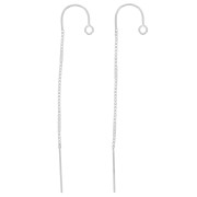 Chaines d'oreilles traversantes maille Vénitienne 48 mm - Argent 925 x2