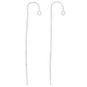 Chaines d'oreilles traversantes maille Vénitienne 48 mm - Argent 925 x2