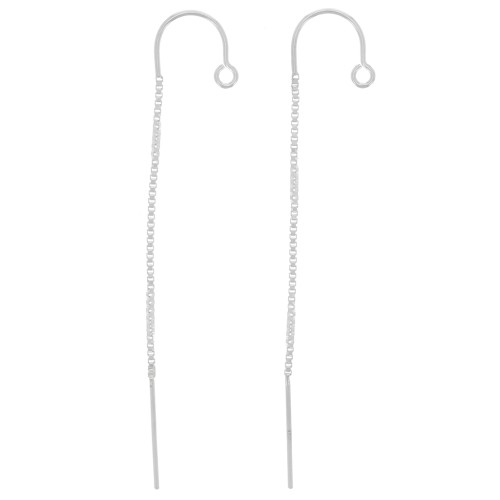 Chaines d'oreilles traversantes maille Vénitienne 48 mm - Argent 925 x2