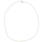 Collier maille Gourmette alternée perles rondes 2 mm Gold filled (or laminé) x46cm|raw }}