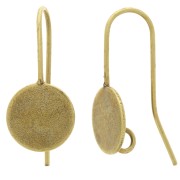Crochets d'oreilles plateau pour cabochon fond plat 10 mm - Bronze x2