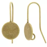Crochets d'oreilles plateau pour cabochon fond plat 10 mm - Bronze x2