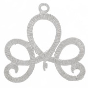 Intercalaire design strié avec 2 anneaux ouvert 20x21 mm - Argenté x1|raw }}