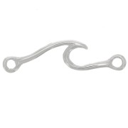 Intercalaire vague 25x6 mm avec 2 anneaux fermés - Argent 925 x1