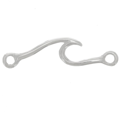 Intercalaire vague 25x6 mm avec 2 anneaux fermés - Argent 925 x1