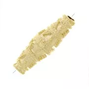 Perle tube travaillée 24x8 mm - Doré à l'or fin x1