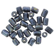 Perles tubes style Heishi en céramique 7x5 mm - Noir irisé x5|raw }}