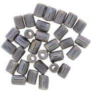 Perles tubes style Heishi en céramique 7x5 mm - Gris nacré x5|raw }}