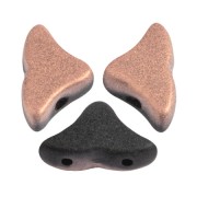 Perles en verre Hélios® par Puca® 6x10mm - Jet Capri Gold Mat x10g