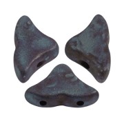 Perles en verre Hélios® par Puca® 6x10mm - Jet Nebula Mat x10g