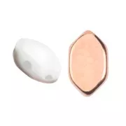 Perles en verre Paros® par Puca® 7x4 mm - Opaque White Capri Gold x10g