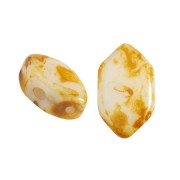 Perles en verre Paros® par Puca® 7x4 mm - Opaque White Travertin x10g|raw }}