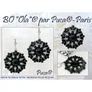 Perles en verre Paros® par Puca® 7x4 mm - Opaque White Travertin x10g