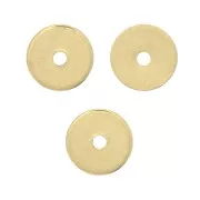 Perles rondelles Heishi - disques plats percés 5x0.7 mm - Doré à l'or fin x50