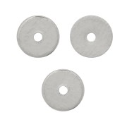 Perles rondelles Heishi - disques plats percés 5x0.7 mm - Argenté x50