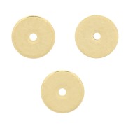Perles rondelles Heishi - disques plats percés - 6x0.7 mm - Doré à l'or fin x50
