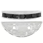 Rondelle Demi-Lune 20x9 mm argentée Jet x1