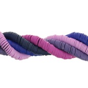 Assortiment de 5 fils de perles Heishi en pâte polymère 6x1 mm - Camaieu Violet|raw }}
