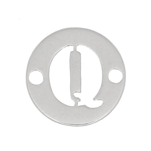 Intercalaire rond 2 trous 8.5 mm - lettre Q - Argent 925 x1