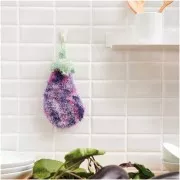 Creative Bubble Print - Fil à crocheter pour éponge tawashi - Aubergine x50g