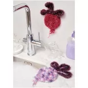 Creative Bubble Print - Fil à crocheter pour éponge tawashi - Aubergine x50g