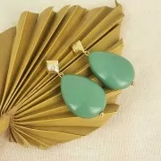 Perle goutte plate en résine opaque 37x26 mm - Grenat x1