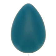 Perle goutte plate en résine opaque 37x26 mm - Bleu canard x1