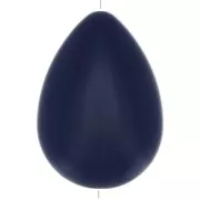 Perle goutte plate en résine opaque 37x26 mm - Bleu marine x1
