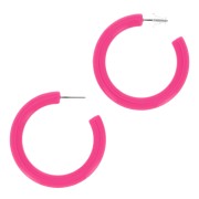 Créoles épaisses fil rond en résine opaque 41 mm - Rose fuchsia x2|raw }}