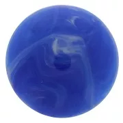 Cabochon rond 12 mm en résine opaque - Bleu royal marbré x1