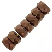 Perles rondelles Heishi facettées 6x3 mm - Jet Bronze x25