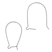 Boucles d'oreilles crochets dormeuses 38 mm - Argent 925 Rhodié noir x2