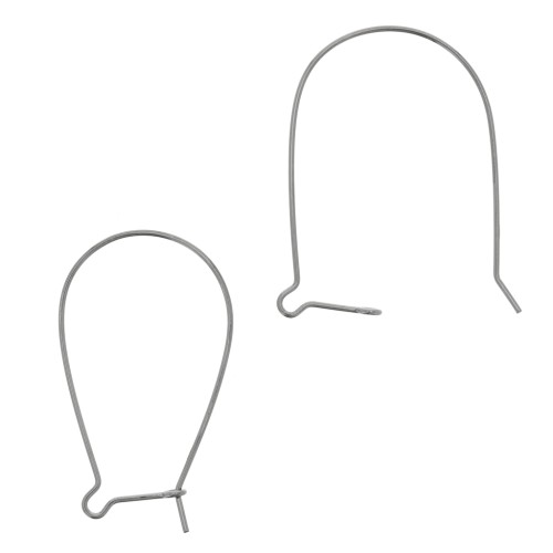 Boucles d'oreilles crochets dormeuses 38 mm - Argent 925 Rhodié noir x2