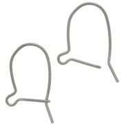 Boucles d'oreilles crochets dormeuses 18 mm - Argent 925 Rhodié noir x2