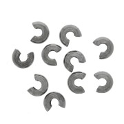 Caches perles à écraser 5 mm en Argent 925 Rhodié noir x4