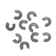 Caches perles à écraser 5 mm en Argent 925 Rhodié noir x4