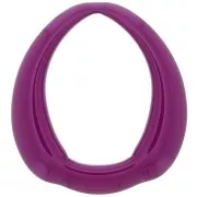 Pendentif goutte évidé ethnique en résine opaque 41x37 mm - Aubergine x1