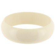 Bracelet jonc épais en résine opaque 68 mm - Ecru x1|raw }}