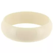 Bracelet jonc épais en résine opaque 68 mm - Ecru x1