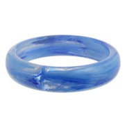 Bracelet jonc épais en résine transparente 67 mm - Bleu marbré x1|raw }}