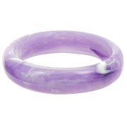 Bracelet jonc épais en résine opaque 67 mm - Violet marbré x1